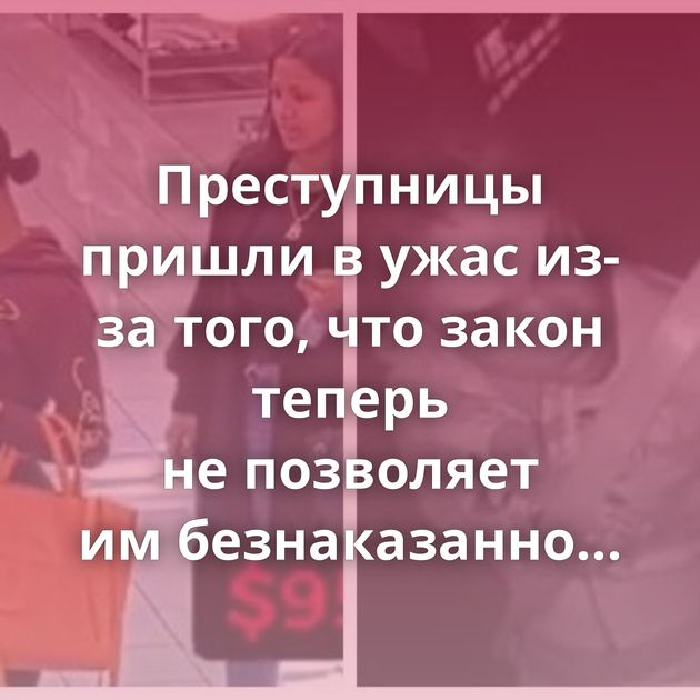 Преступницы пришли в ужас из-за того, что закон теперь не позволяет им безнаказанно грабить магазины…