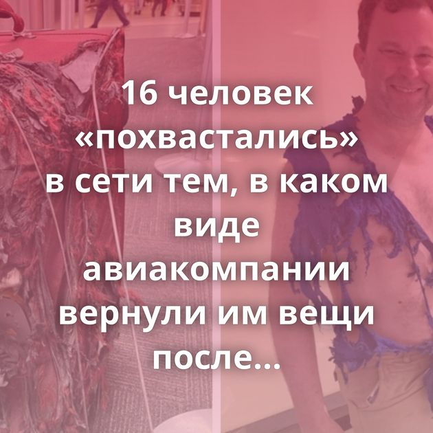 16 человек «похвастались» в сети тем, в каком виде авиакомпании вернули им вещи после перелёта