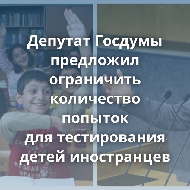 Депутат Госдумы предложил ограничить количество попыток для тестирования детей иностранцев
