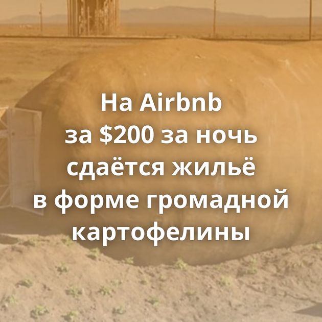 На Airbnb за $200 за ночь сдаётся жильё в форме громадной картофелины