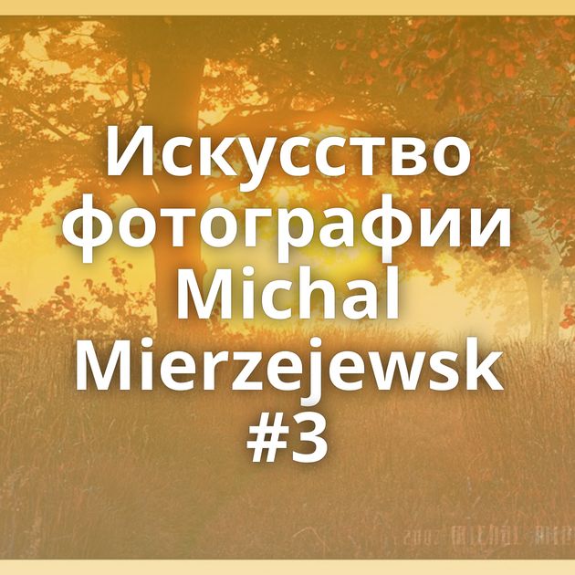 Искусство фотографии Michal Mierzejewsk #3