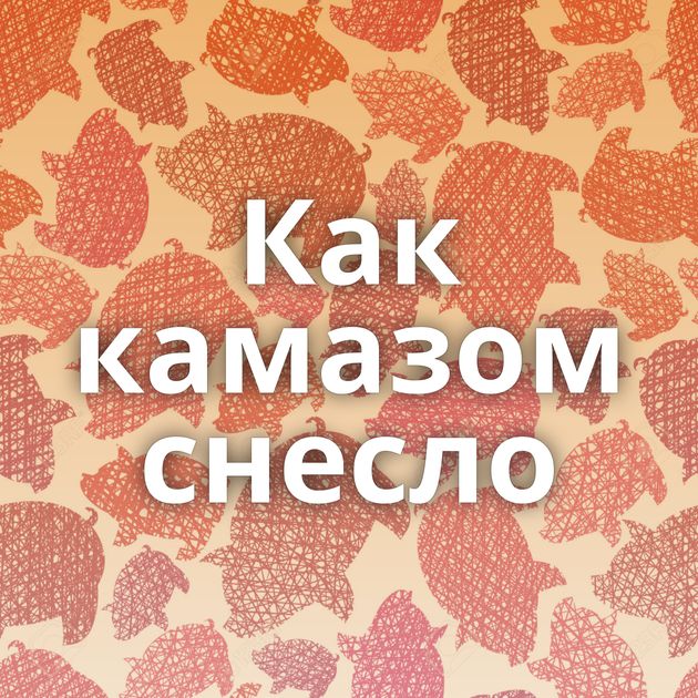 Как камазом снесло