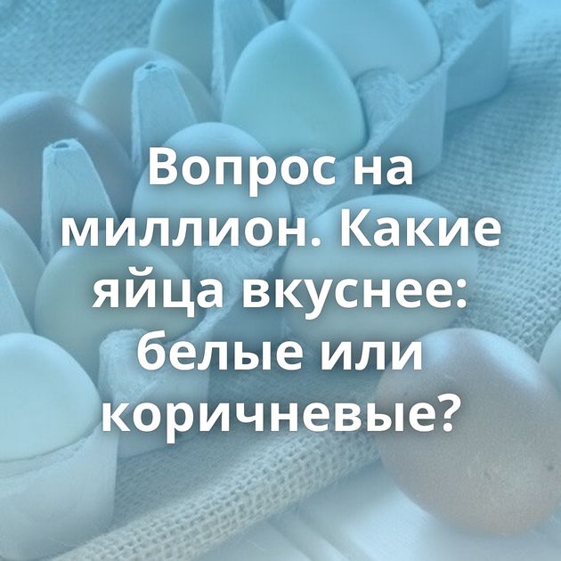 Вопрос на миллион. Какие яйца вкуснее: белые или коричневые?