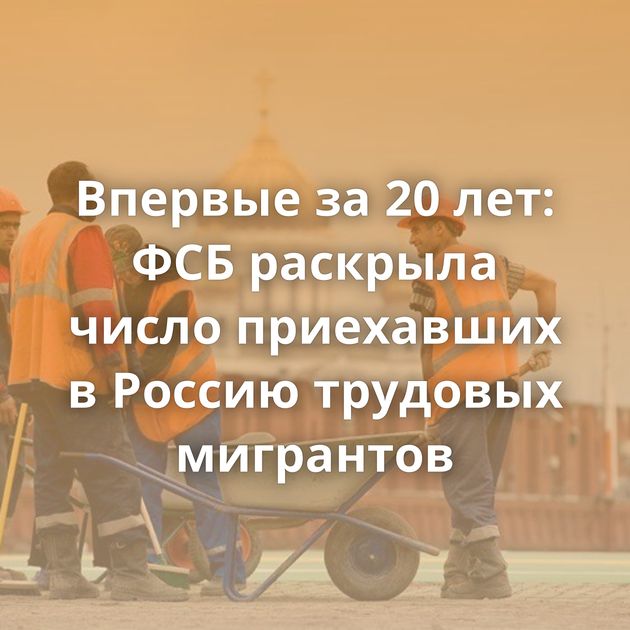 Впервые за 20 лет: ФСБ раскрыла число приехавших в Россию трудовых мигрантов
