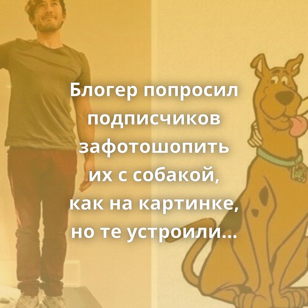 Блогер попросил подписчиков зафотошопить их с собакой, как на картинке, но те устроили смехопанораму
