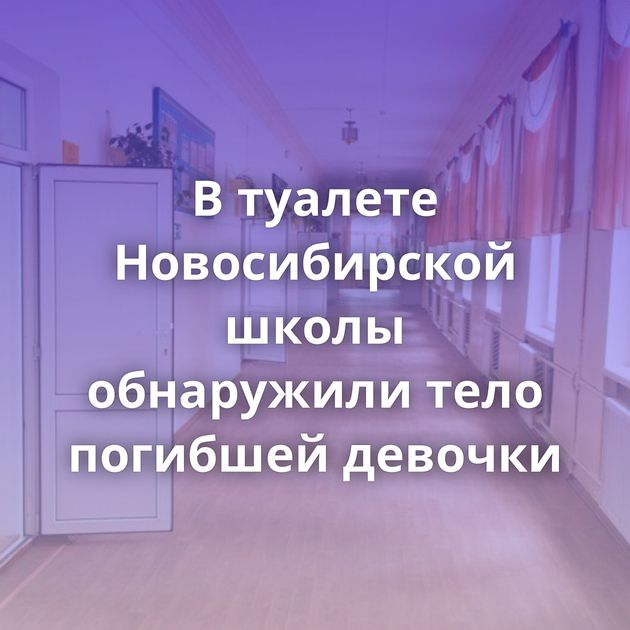 В туалете Новосибирской школы обнаружили тело погибшей девочки