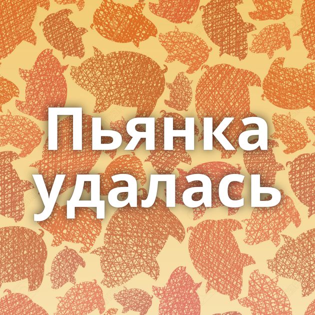 Пьянка удалась