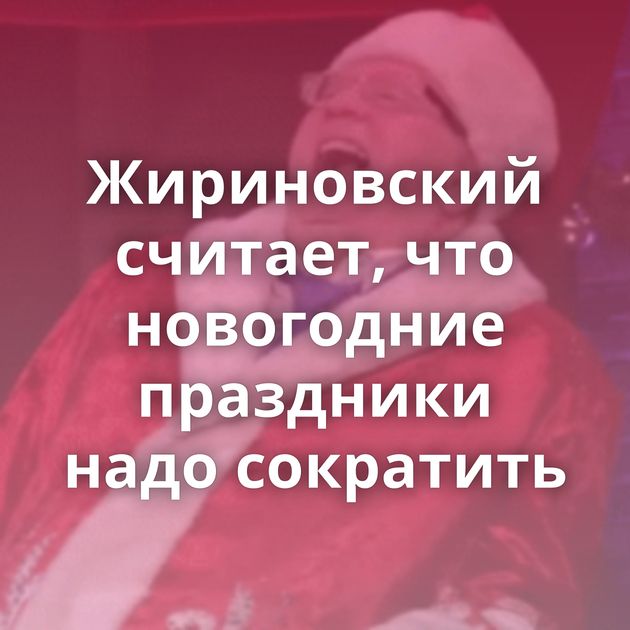 Жириновский считает, что новогодние праздники надо сократить