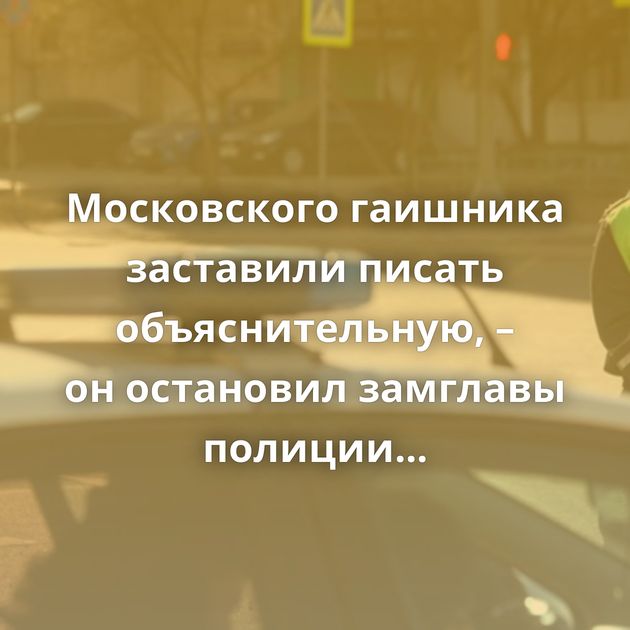 Московского гаишника заставили писать объяснительную, – он остановил замглавы полиции Москвы