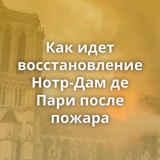 Как идет восстановление Нотр-Дам де Пари после пожара