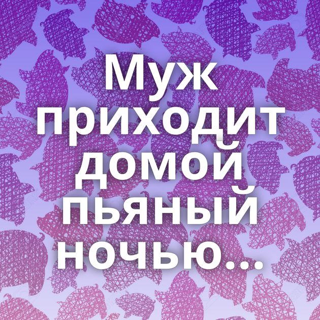 Муж приходит домой пьяный ночью...