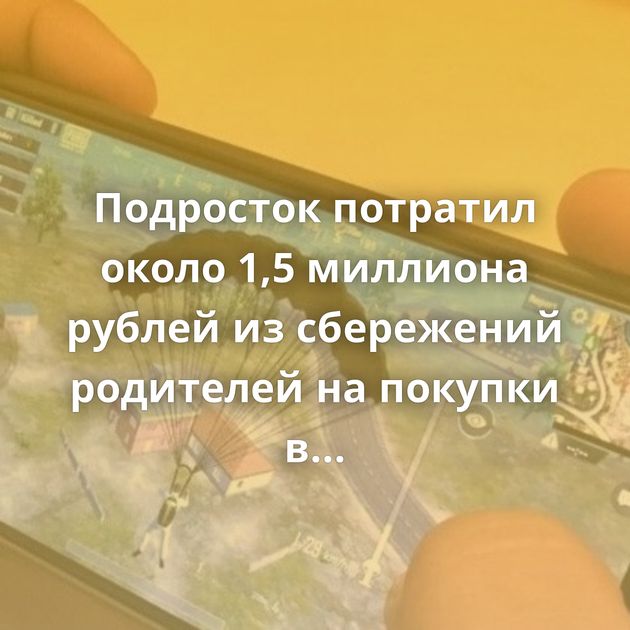 Подросток потратил около 1,5 миллиона рублей из сбережений родителей на покупки в мобильной игре