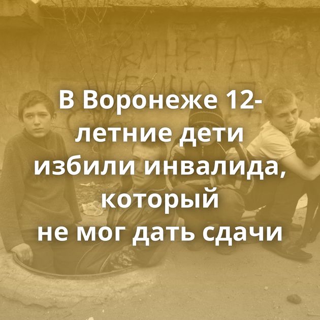 В Воронеже 12-летние дети избили инвалида, который не мог дать сдачи