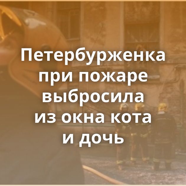 Петербурженка при пожаре выбросила из окна кота и дочь