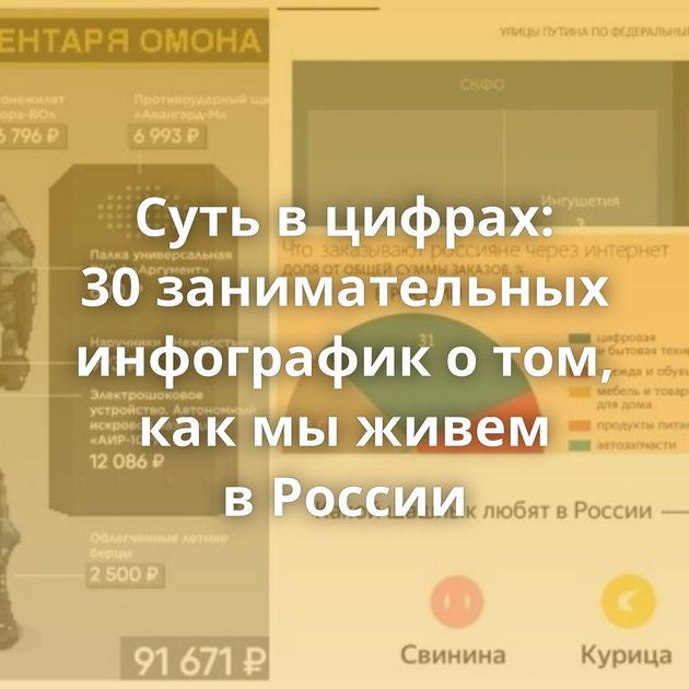 Суть в цифрах: 30 занимательных инфографик о том, как мы живем в России