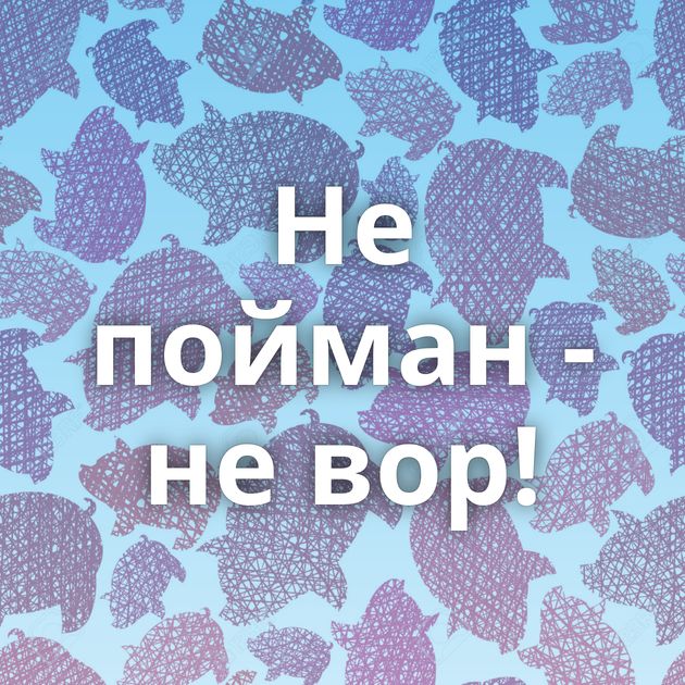 Не пойман - не вор!