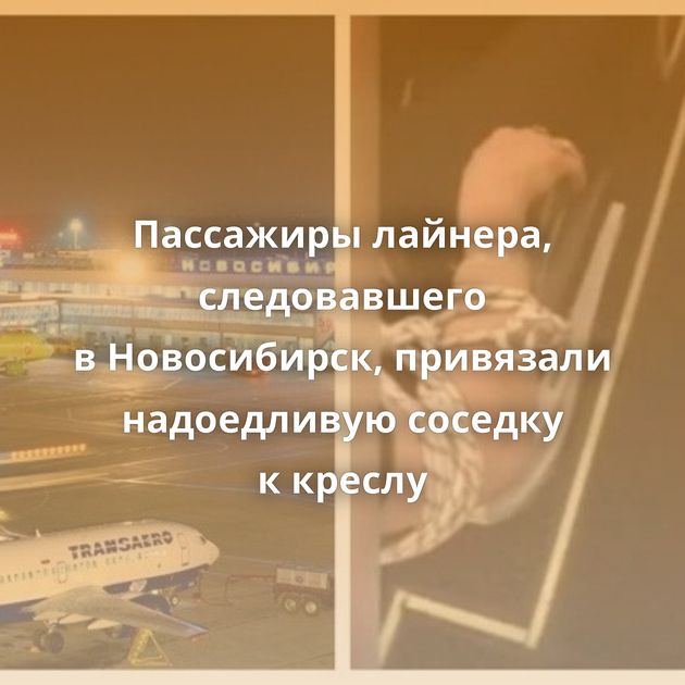 Пассажиры лайнера, следовавшего в Новосибирск, привязали надоедливую соседку к креслу