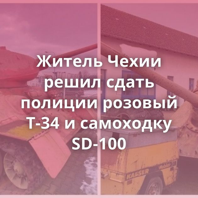 Житель Чехии решил сдать полиции розовый Т-34 и самоходку SD-100