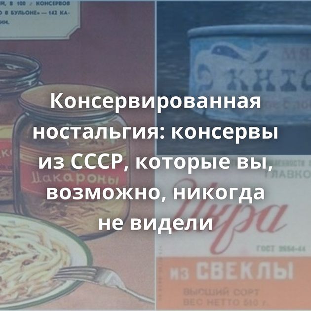 Консервированная ностальгия: консервы из СССР, которые вы, возможно, никогда не видели