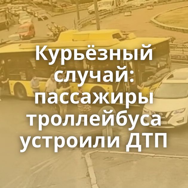 Курьёзный случай: пассажиры троллейбуса устроили ДТП