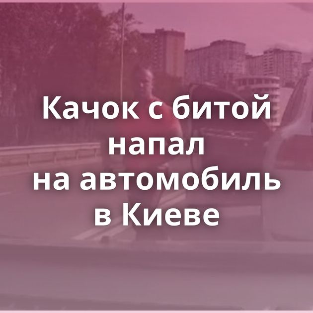 Качок с битой напал на автомобиль в Киеве