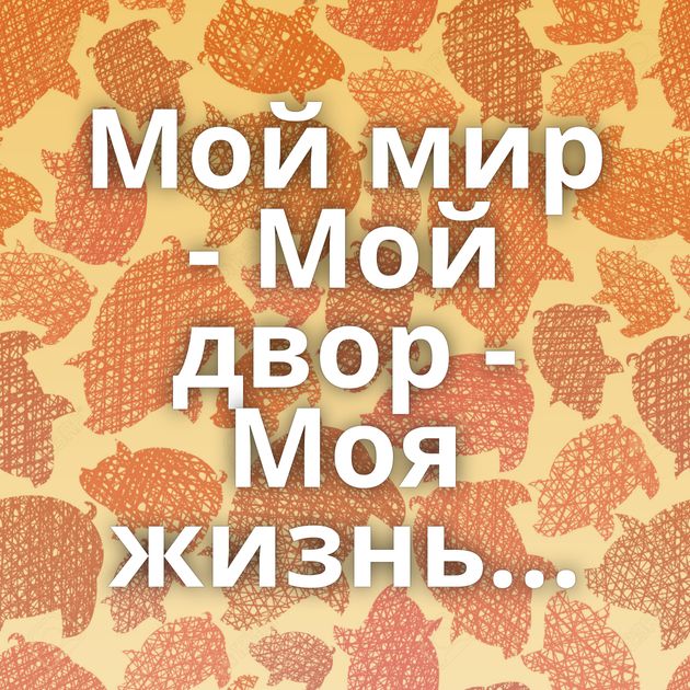 Мой мир - Мой двор - Моя жизнь...