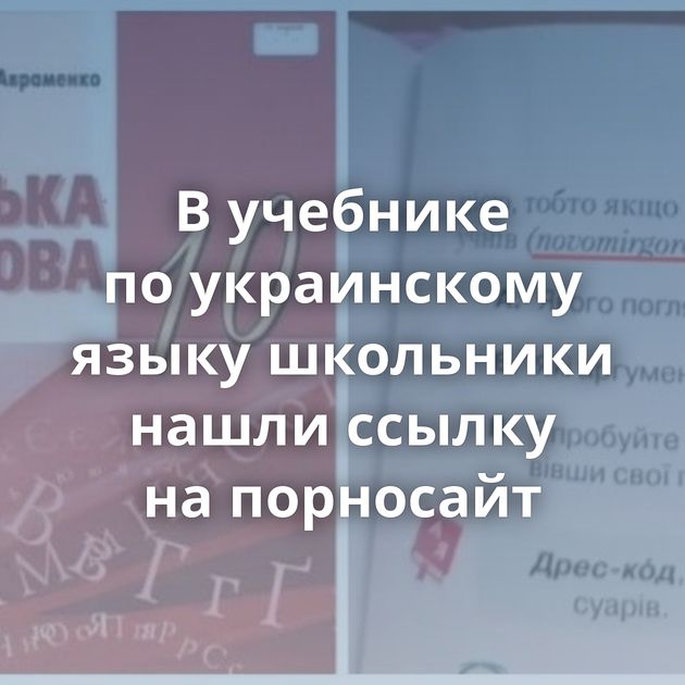 В учебнике по украинскому языку школьники нашли ссылку на порносайт