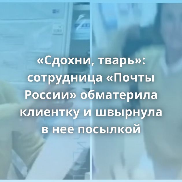 «Сдохни, тварь»: сотрудница «Почты России» обматерила клиентку и швырнула в нее посылкой