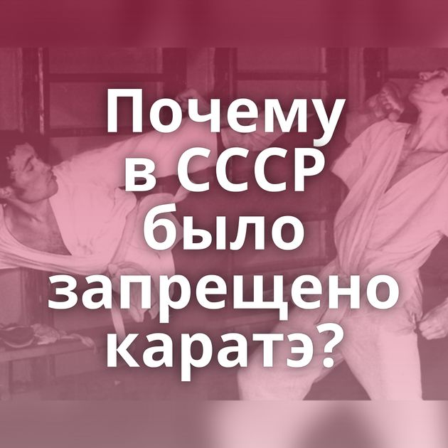 Почему в СССР было запрещено каратэ?
