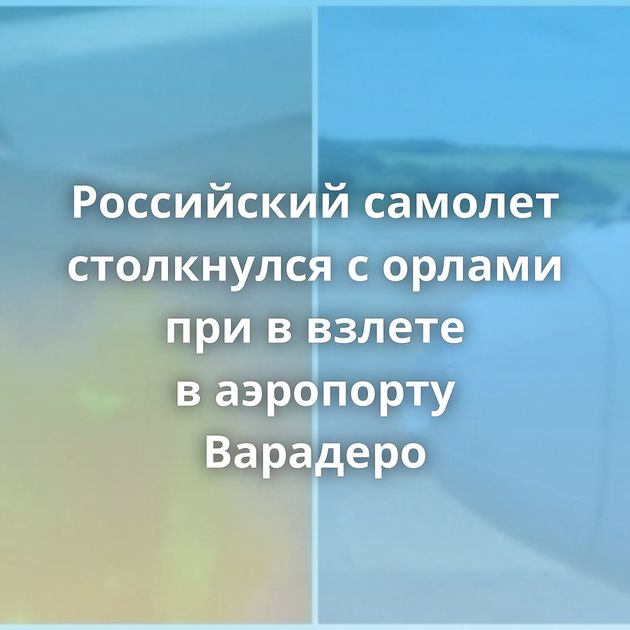 Российский самолет столкнулся с орлами при в взлете в аэропорту Варадеро