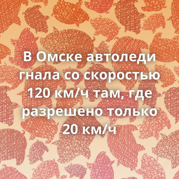 В Омске автоледи гнала со скоростью 120 км/ч там, где разрешено только 20 км/ч