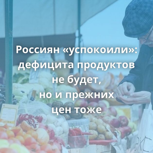 Россиян «успокоили»: дефицита продуктов не будет, но и прежних цен тоже