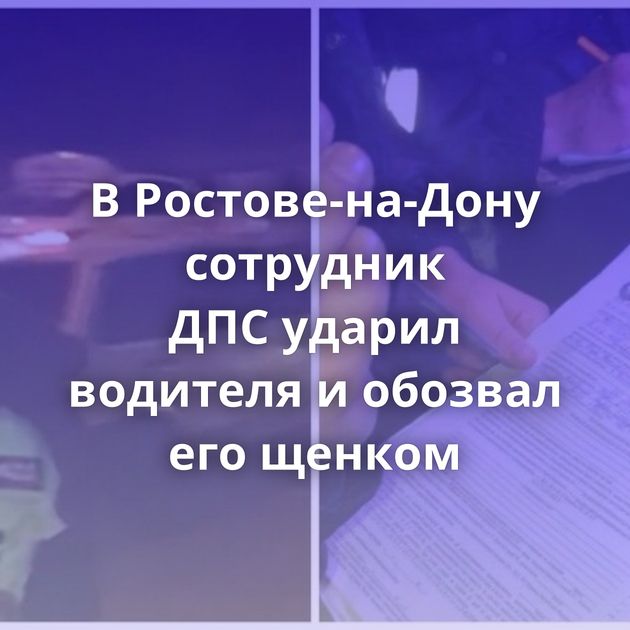 В Ростове-на-Дону сотрудник ДПС ударил водителя и обозвал его щенком