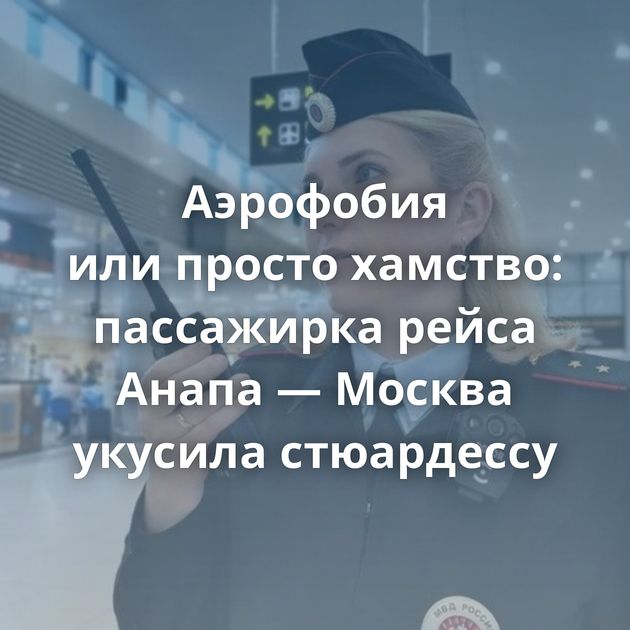 Аэрофобия или просто хамство: пассажирка рейса Анапа — Москва укусила стюардессу