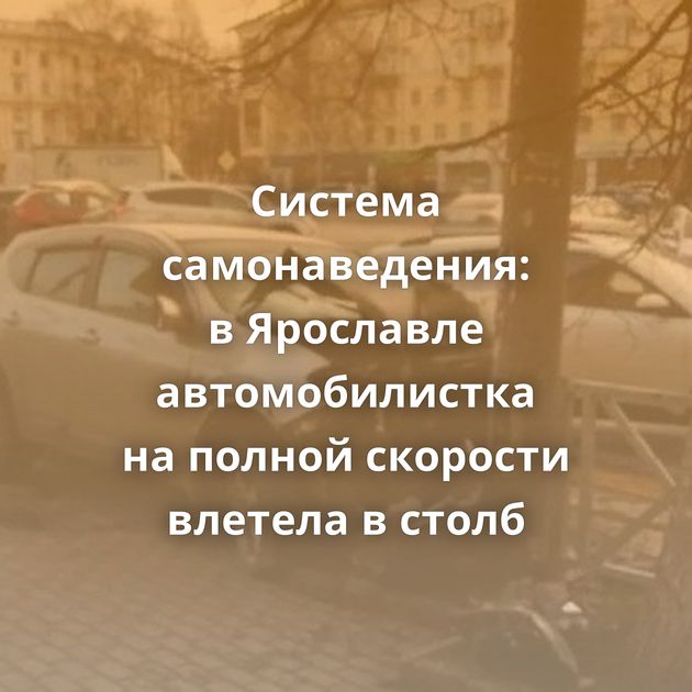 Система самонаведения: в Ярославле автомобилистка на полной скорости влетела в столб