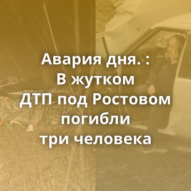 Авария дня. : В жутком ДТП под Ростовом погибли три человека