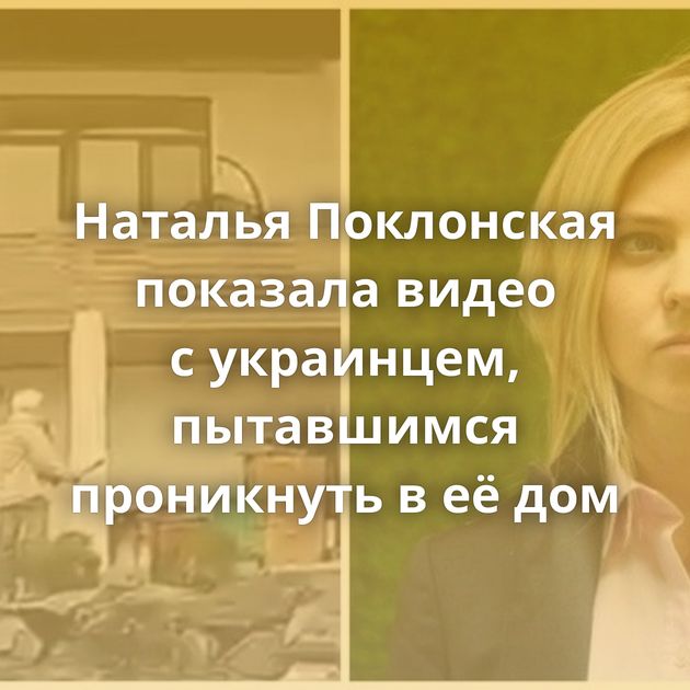 Наталья Поклонская показала видео с украинцем, пытавшимся проникнуть в её дом