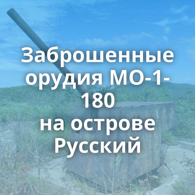 Заброшенные орудия МО-1-180 на острове Русский