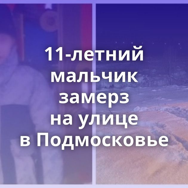 11-летний мальчик замерз на улице в Подмосковье
