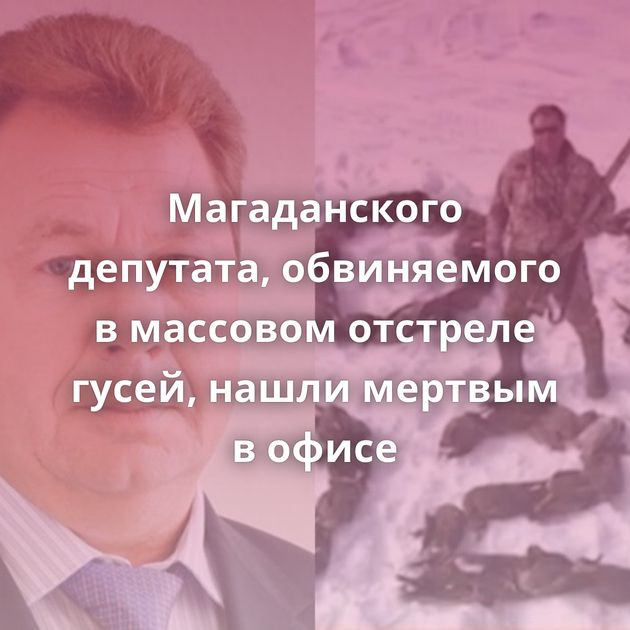 Магаданского депутата, обвиняемого в массовом отстреле гусей, нашли мертвым в офисе