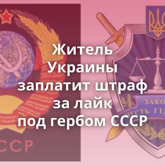 Житель Украины заплатит штраф за лайк под гербом СССР