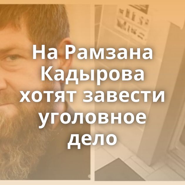 На Рамзана Кадырова хотят завести уголовное дело