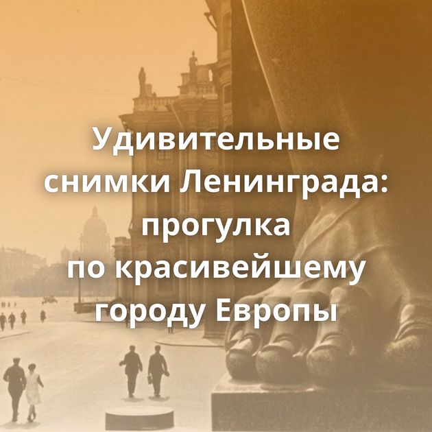 Удивительные снимки Ленинграда: прогулка по красивейшему городу Европы