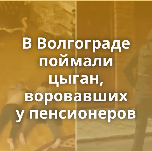 В Волгограде поймали цыган, воровавших у пенсионеров