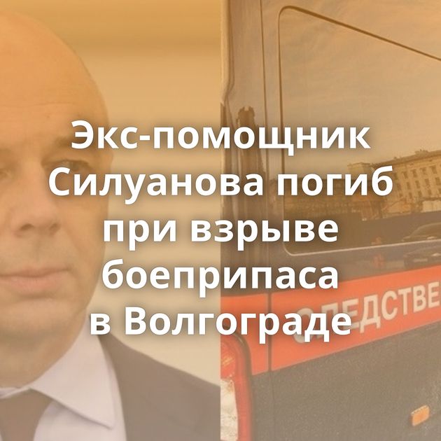 Экс-помощник Силуанова погиб при взрыве боеприпаса в Волгограде
