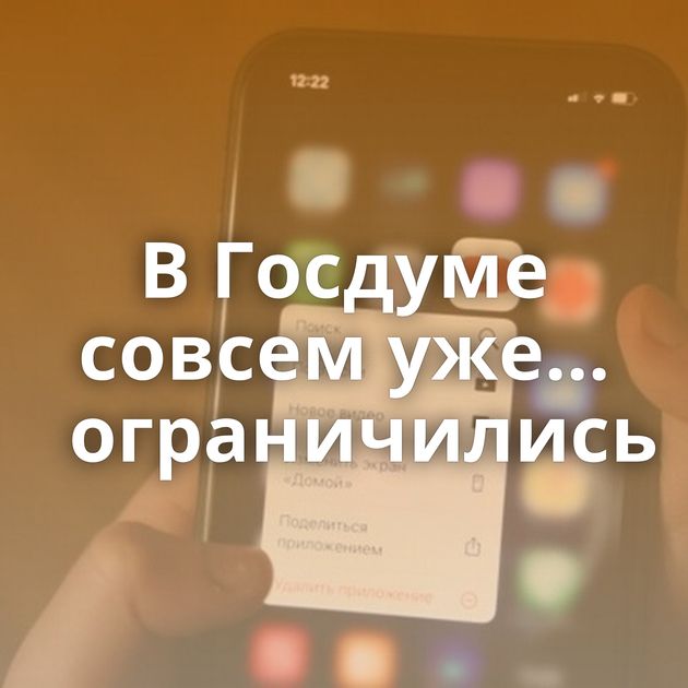 В Госдуме совсем уже... ограничились