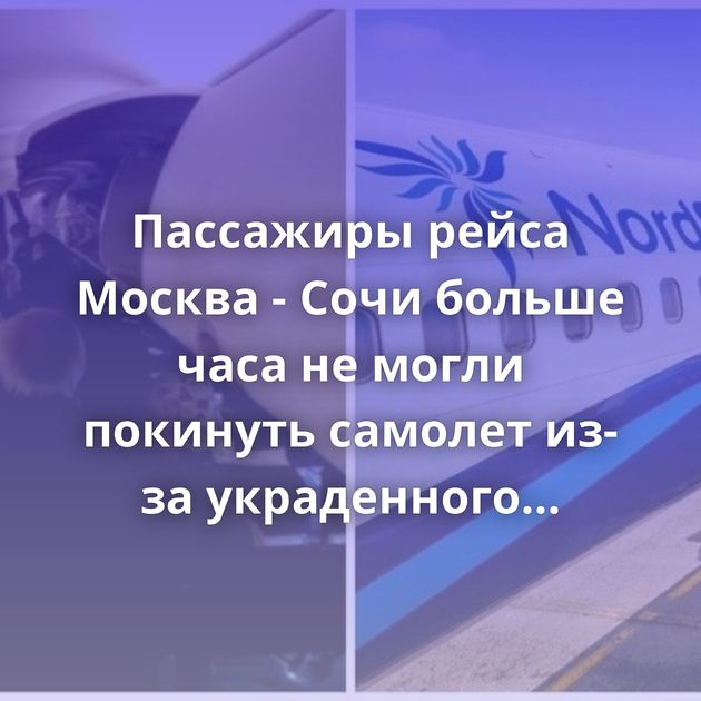 Пассажиры рейса Москва - Сочи больше часа не могли покинуть самолет из-за украденного пледа
