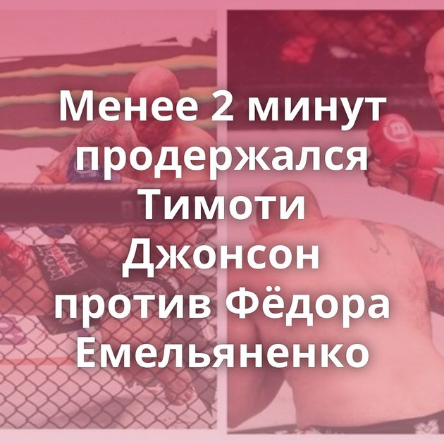 Менее 2 минут продержался Тимоти Джонсон против Фёдора Емельяненко