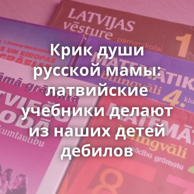 Крик души русской мамы: латвийские учебники делают из наших детей дебилов