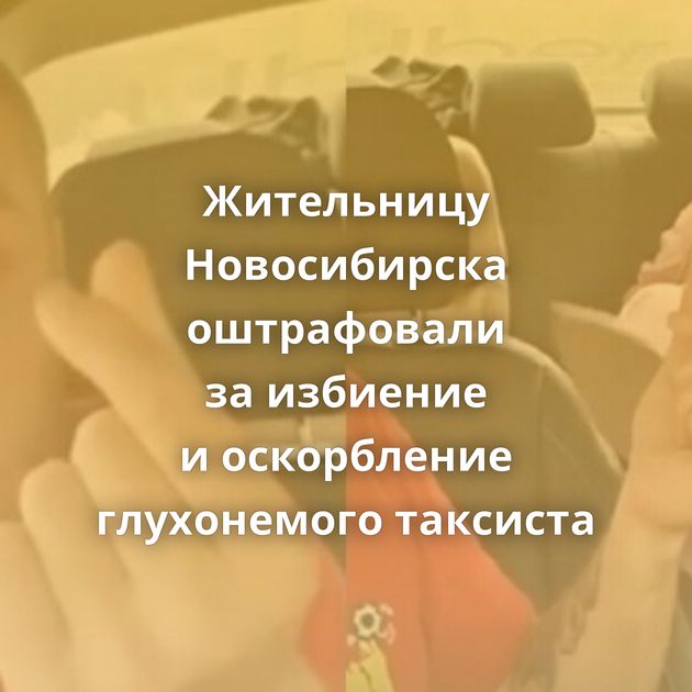 Жительницу Новосибирска оштрафовали за избиение и оскорбление глухонемого таксиста